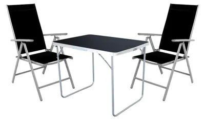 Image de set de camping 3 pièces table de camping + 2 chaises de camping chaise pliante