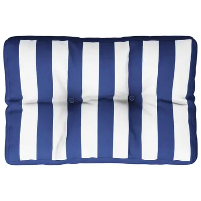 Produktbild von vidaXL Palettenkissen Blau Weiß Gestreift 50x40x12 cm Stoff