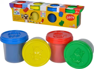 Obrázok produktu pre Simba 106320642 Art & Fun mäkká modelovacia hlina 4x140g modelovacia hlina detská modelovacia hlina modelovacie cesto