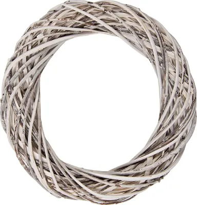 Image de Clayre & Eef Couronne en rotin blanc Ø 30x6 cm