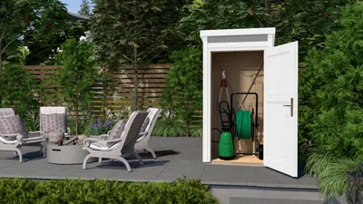 Produktbild von Gartenschrank 367, grau, 21 mm B x T x H 109,6 x 106,2 x 200,5