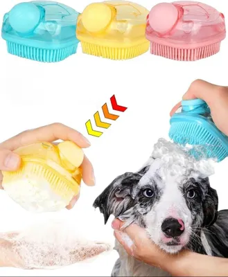 Obrázok produktu pre Kefa na kúpanie pre domáce zvieratá - mäkké štetiny - ružová