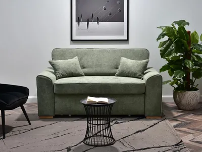 Zdjęcie produktu dla Sofa dwuosobowa BENILDO - jasnozielony / buk