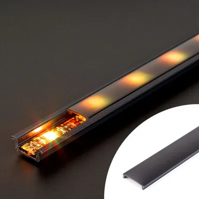 Obrázek produktu pro LED hliníkový profilový kryt – černý – 2000 mm (pro model 41011A2) – 1 kus [41011M2-BK]