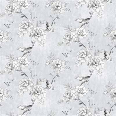 Produktbild von Sovie HORECA Tischdecke Maylin in Hellgrau aus Linclass® Airlaid 80 x 80 cm, 20 Stück - Floral Vögel