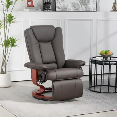 Produktbild von Relaxsessel mit Liegefunktion, Fernsehsessel 360° drehbar, Liegesessel Kunstleder, Braun | 135° neigbar | 78 x 88 x 103 cm | bis 150 kg
