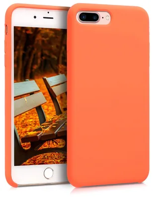 Produktbild von kwmobile Handyhülle für Apple iPhone 7 Plus / iPhone 8 Plus Hülle - Case Silikon - Kabelloses Laden - Schutzhülle Cover in Orange