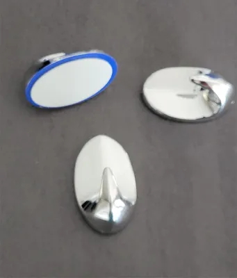 Produktbild von 1 Packung 3er Set Klebehaken Chrom selbstklebend Bad Küche Handtuchhaken