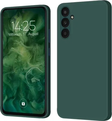 A product image showing a phone case and a phone with a green wallpaper.