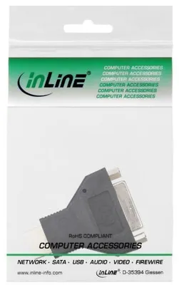 Produktbild von InLine HDMI-DVI Adapter, HDMI Stecker auf DVI Buchse, DVI-D female, DVI-D, Schwarz