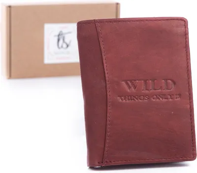 Obrázek produktu pro WILD Kožená vertikální pánská peněženka z přírodní kůže velká pohodlná tmavě hnědá