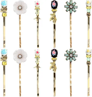 Imagen del producto de Horquillas metálicas, 12 unidades, estilo retro, para mujeres y niñas