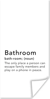 Produktbild von MuchoWow® Poster Sprichwörter - Zitate - Der einzige Ort, an dem ein Mensch seinen Familienmitgliedern entkommen kann - Badezimmer - Wörterbuch 20x40 cm - Plakat - Foto