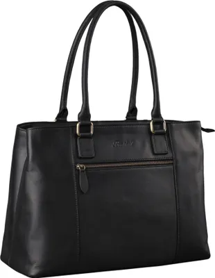 Produktbild von Benthill Damen Tasche aus Echt-Leder - Shopper aus Rindsleder - Handtasche mit Reißverschluss - Schultertasche / Ledertasche - Vintage Umhängetasche