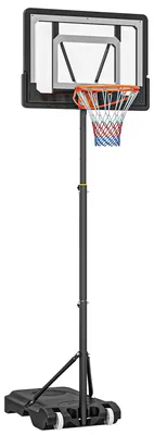 Produktbild von Basketballständer mit Rollen 83x55cm Rückwand, Mobiler Basketballkorb mit Ständer, verstellbare Korbhöhe 156 bis 210 cm, Basketballanlage für Jugendliche, fürs Außenbereich