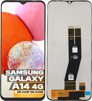 Productafbeelding van LCD-scherm + touchscreen voor de Samsung Galaxy A14 4G, modelnummers SM-A145F en SM-A145M, kleur: zwart