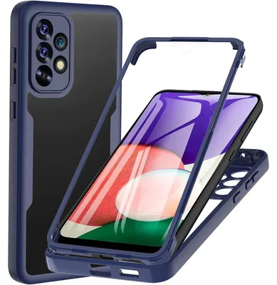 Productafbeelding van Beschermhoes voor Samsung Galaxy A53 5G, 360 graden bescherming tegen stoten, transparant, blauw