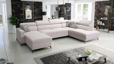 Produktbild von Großes Sofa für Wohnzimmer Ecksofa mit Schlaffunktion BALTIC VI Farbe wählbar TOP Qulaität