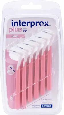 Image de Interprox plus brosses interdentaires rose nano pack de 6