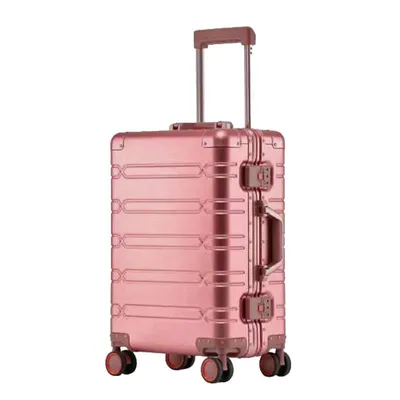 Produktbild von Aluminium Reisekoffer 77 cm Rose Gold Hartschalen Trolley bei Bowatex