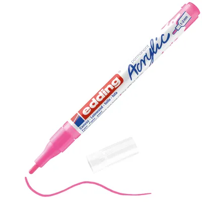 Produktbild von Edding 5300 Acrylmarker Fein, Pink, Pink, Fein, 1 mm, 2 mm, Tinte auf Wasserbasis