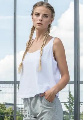 Obrázek produktu pro Dámské tílko nadměrné velikosti - Barva: bílá - Velikost: XXL