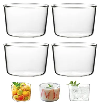 4 Dessertgläser aus Borosilikatglas, transparent, 270 ml