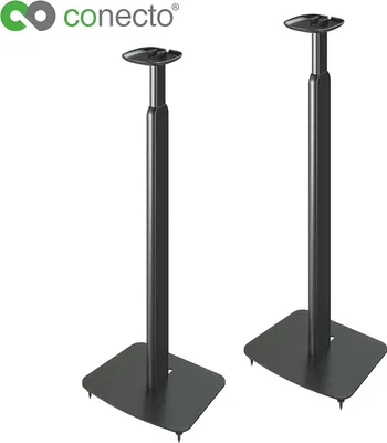 Produktbild von conecto höhenverstellbarer Lautsprecherständer für SONOS ONE® und SONOS ONE SL®, Wandabstand 25cm, Traglast 3kg, schwarz, 2er Set