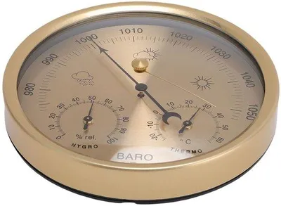 Imagen del producto de Estación meteorológica analógica 3 en 1 con termómetro e higrómetro - diámetro 13 cm - estación meteorológica para interior y exterior