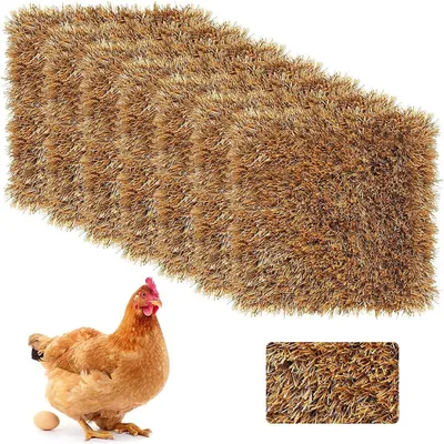 Produktbild von 8er Pack Kokosmatte mit Raseneffekt, atmungsaktive Eierfangmatte, Haustier und Stallmatte, 30×30 cm