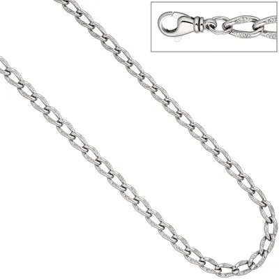 Produktbild von Lang-Panzerkette 925 Sterling Silber 7,3 mm 45 cm Kette Halskette Silberkette