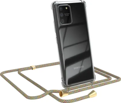 Produktbild von EAZY CASE Handykette kompatibel mit Samsung Galaxy S10 Lite, Handyhülle mit Umhängeband, Handykordel, Schutzhülle Clear, Band in Bunt