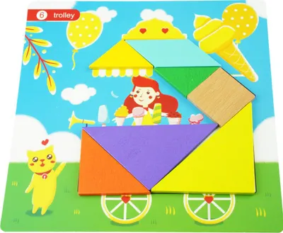 Produktbild von Kreatives pädagogisches Puzzle-Mosaik-Tangram-Holzblöcke
