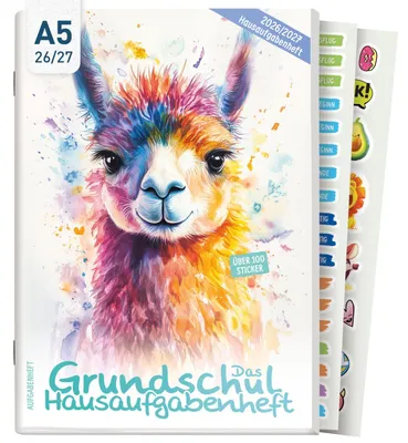Produktbild von Das Grundschul-Hausaufgabenheft 2026/2027 / A5 / Lama / Häfft-Verlag