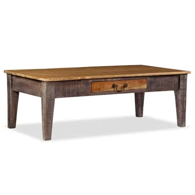 Imagen del producto de Mesa de centro de madera maciza, estilo vintage, 118 x 60 x 40 cm