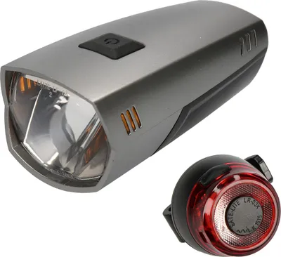 Produktbild von windmeile | Fahrradlicht Set, Vorderlicht und Rücklicht, mit USB, OSRAM-LED, 35 Lux, IPX5, StVZO zugelassen, E-Bike, Pedelec