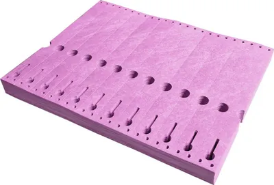 Image de Étiquettes à boucle violettes Tyvek pliées zigzag - 220 x 25,4 mm- pour imprimante matricielle - 1000 étiquettes