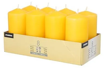 Produktbild von Stumpenkerzen Ø 50 mm · 100 mm goldgelb