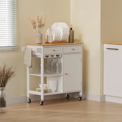 Immagine prodotto di Carrello da cucina Vicco Trayz Bianco 89 x 87 cm con rotelle, Model 56363