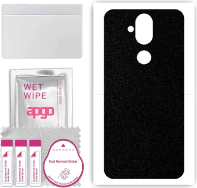 Produktbild von apgo Rückseite Schutzfolie, Skin, kompatibel mit Nokia 8.1 (Nokia X7), Hinten Displayschutzfolie aus Vinylfolie, kratzfest, einfache Montage - Mattschwarz