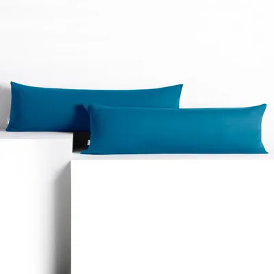 Produktbild von Seitenschläferkissenbezug 2er Set 20x145 cm Kissenbezug Kissenbezüge Baumwolle Seitenschläfer Stillkissen Saphierblau