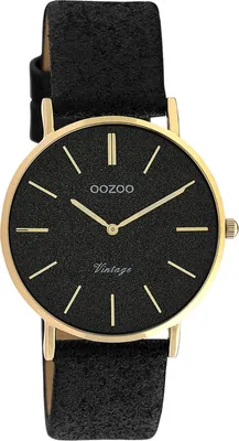 Produktbild von Oozoo Damen Lederarmband Uhr Vintage Series schwarz C20204 Analog Quarzuhr UOC20204
