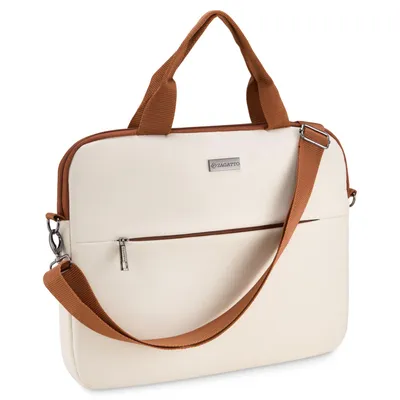 Produktbild von Zagatto Laptoptasche damen 15 6 Zoll Schutzhülle für Arbeit und Schule Beige Leichte ZG1107