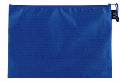 Image de 2 pochettes de rangement pour documents, bleu, format B5, 28x20 cm, en toile, imperméables