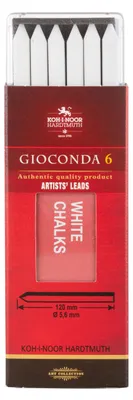 Obrázok produktu pre KOH-I-NOOR Artist's Leads White Sada umelých uhlíkov 5,6 mm 6 ks