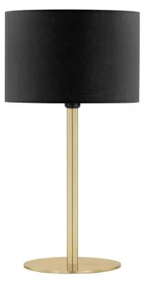 Produktbild von Nova Luce Tischleuchte Sibnia E27 Messinggold Schwarz Metall Textil Ø30cm 9695330