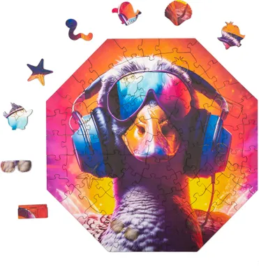 Image de Puzzles en bois Milliwood - Animaux rigolos - L'oie techno - 90 pièces