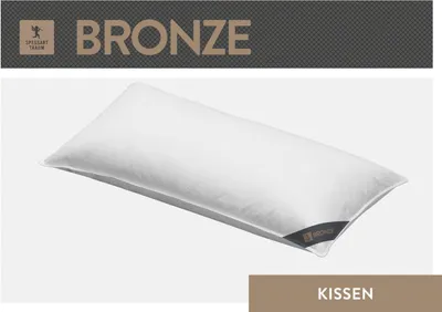 Produktbild von Spessarttraum 3-Kammerkissen Bronze Füllung: 90% Daunen/10% Federn (Außen) 100% Federn (Innen) Bezug: 100% Baumwolle Größe 40 x 80  cm