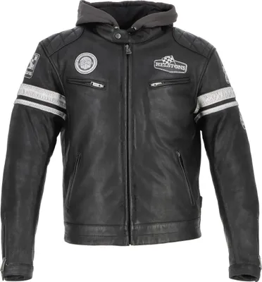 Produktbild von Helstons Riposte Motorrad Lederjacke, schwarz, M