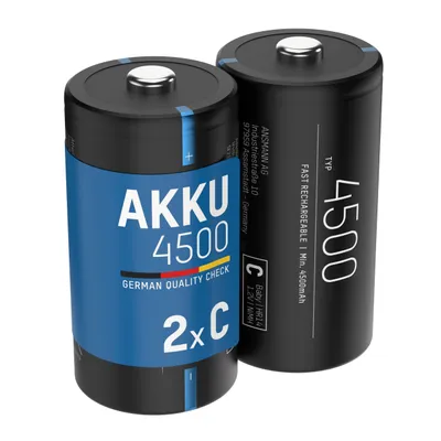 Produktbild von ANSMANN Akku Baby C, 4500 mAh 1,2V, 2 Stück, geringe Selbstentladung